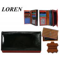 Naiste rahakott N252-CML RED BLACK, LOREN, Nahast rahakotid